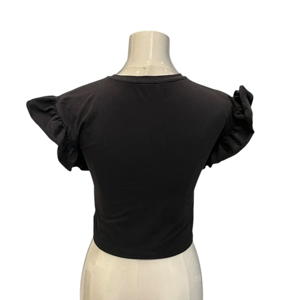 Moschino Black Crop Top with Red Heart - Picture 3 of 8